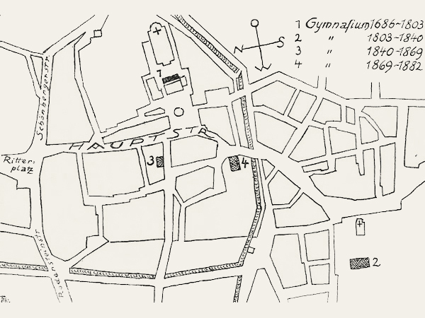 Gymnasium Bensheim im Stadtplan